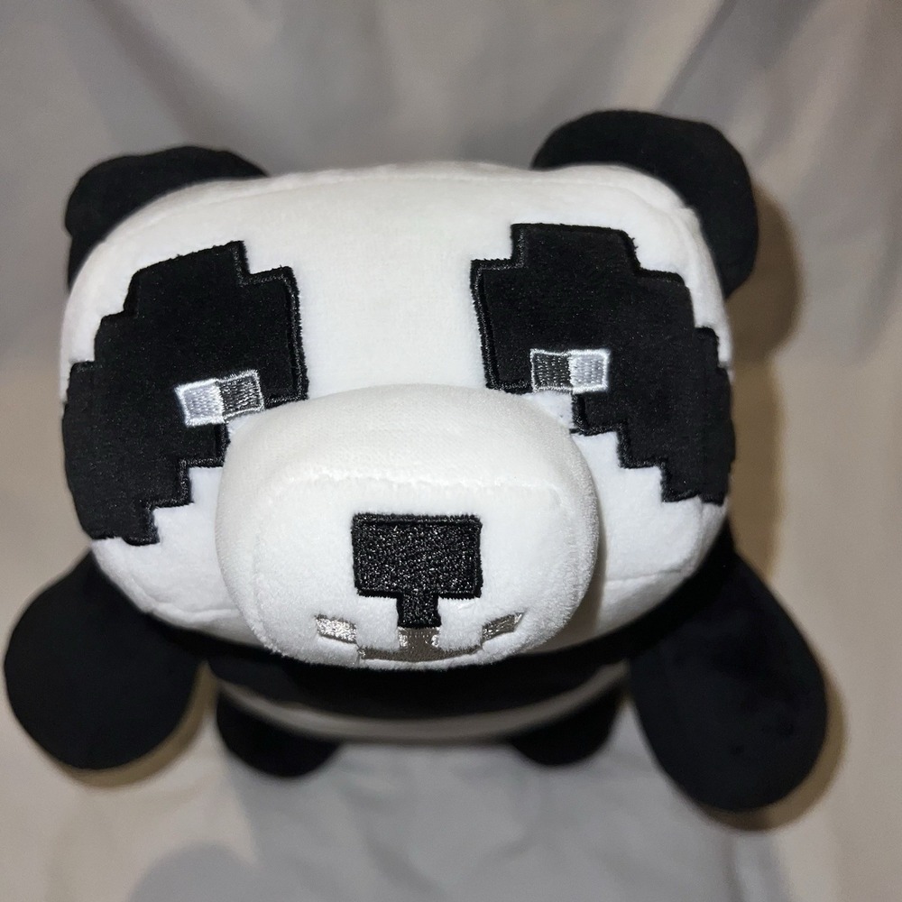 Minecraft Happy Explorer Panda Bear Plush Stuffed 14" Mojang 2020 Black White